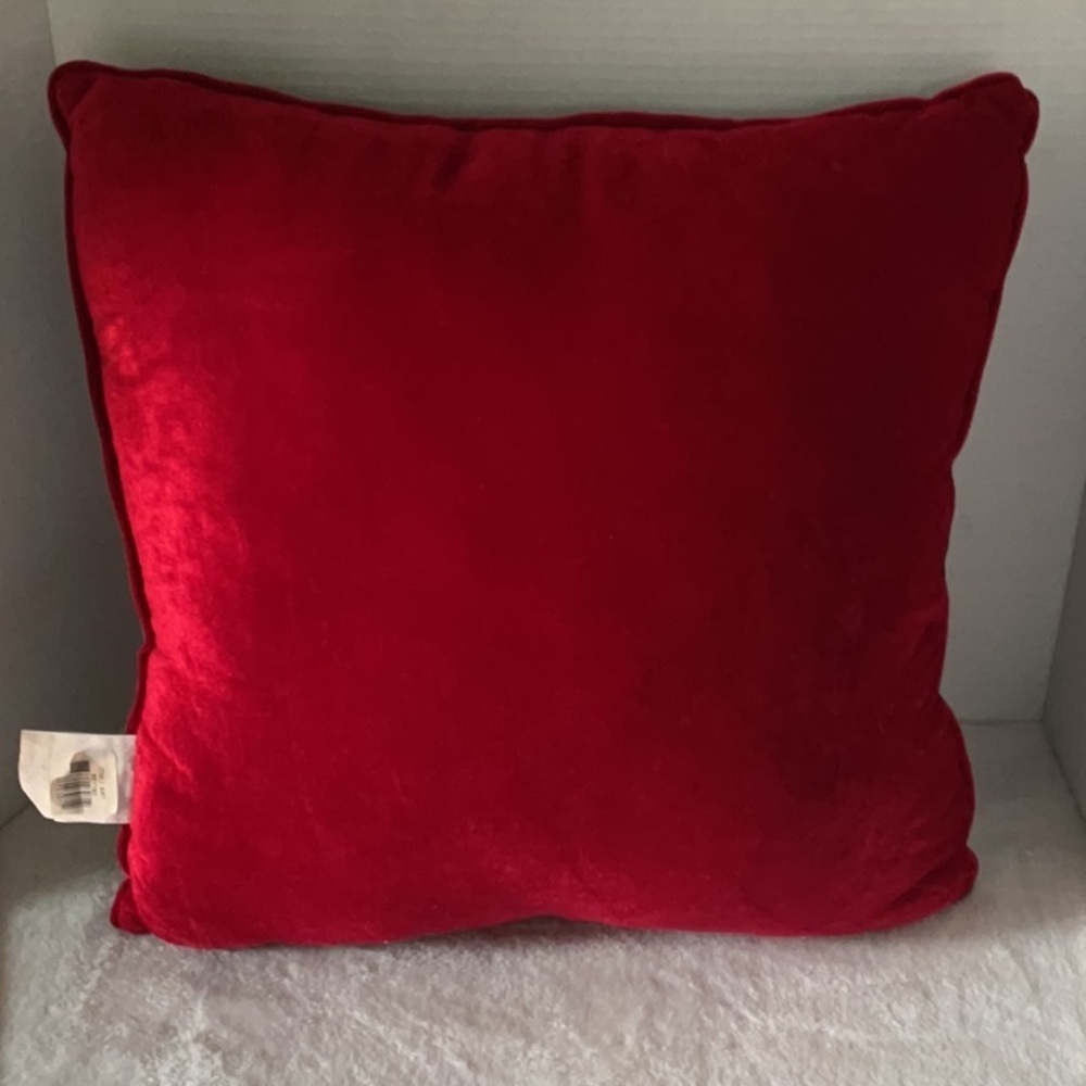 Cozy Red Snowman Holiday Pillow - Picture 3 of 3